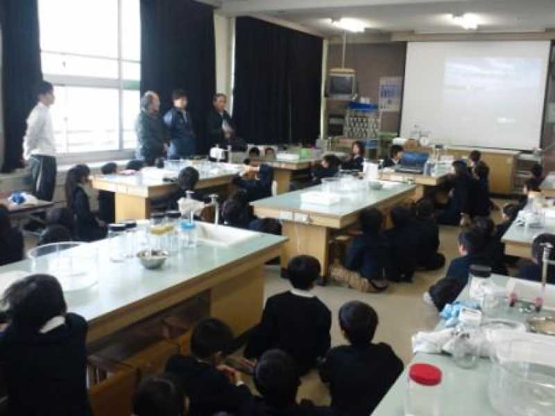 谷八木小学校　アマモ種植え