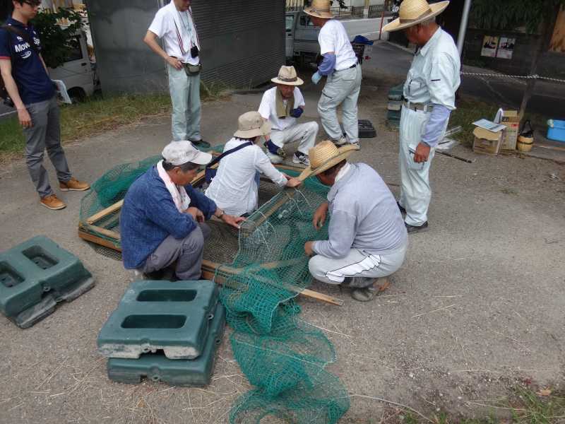 峠池レンコン復活大作戦～カメの捕獲ワナ製作～